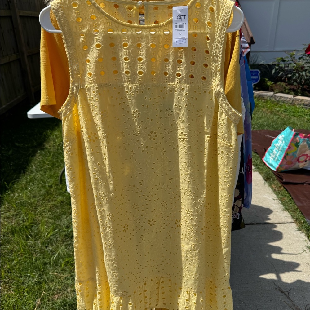 LOFT Sunlit Eyelet Dress